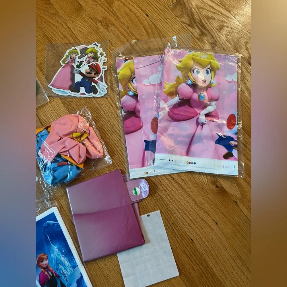 Frozen mario princess peach Themed Party Supplies birthday